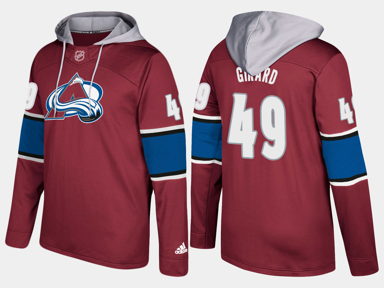 Men NHL Colorado avalanche #49 samuel girard burgundy hoodie